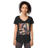 Setting The Mood Right Women’s Fitted V-neck T-shirt - Beyond T-shirts